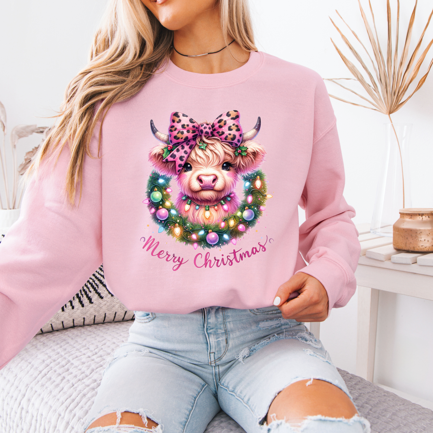 🎀🐮 Coquette Highland Cow 🐮🎀 Organic Cotton Sweatshirt
