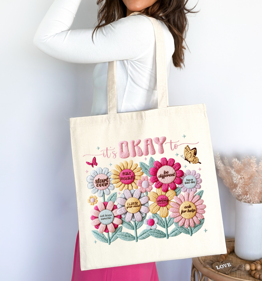It’s Okay Floral Tote 🌸