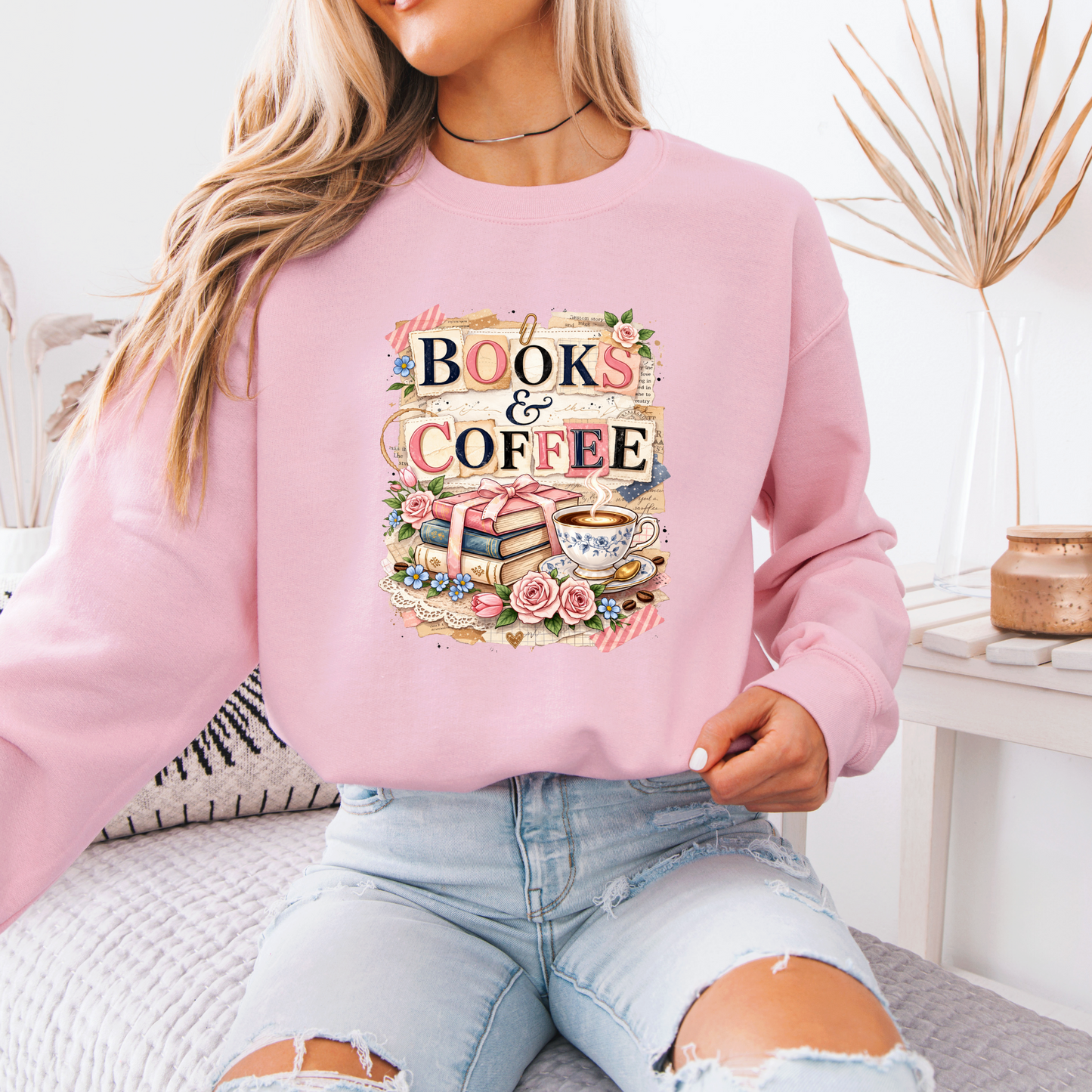 Books & Coffee Cozy Reader Sweatshirt 📚☕