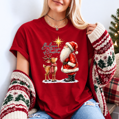 Believe in the Magic of Christmas 🎅🦌✨ Organic Cotton Christmas T-Shirt