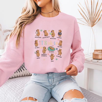 It's Ok To Be Yourself Capybara Sweatshirt 🌸💕