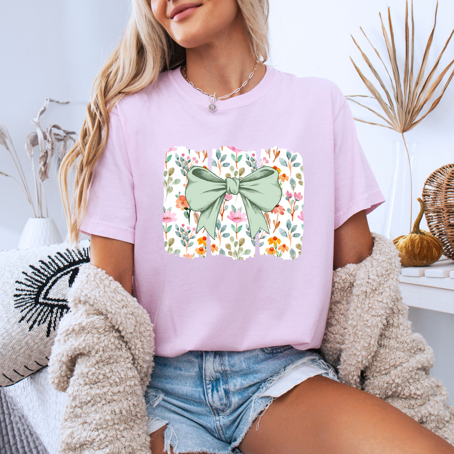 Floral Bow Aesthetic T-Shirt 🎀