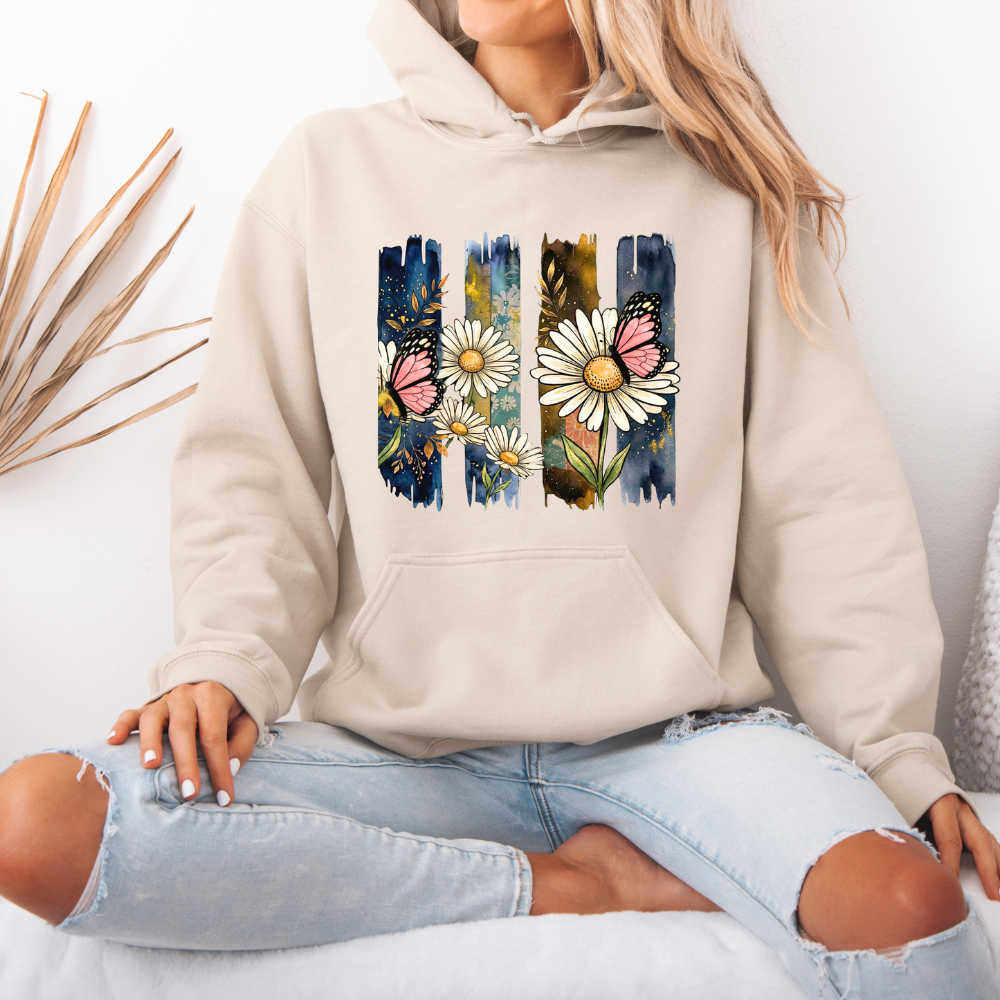 Midnight Daisy Butterfly 🌙🦋 Luxuriously Thick Hoodie