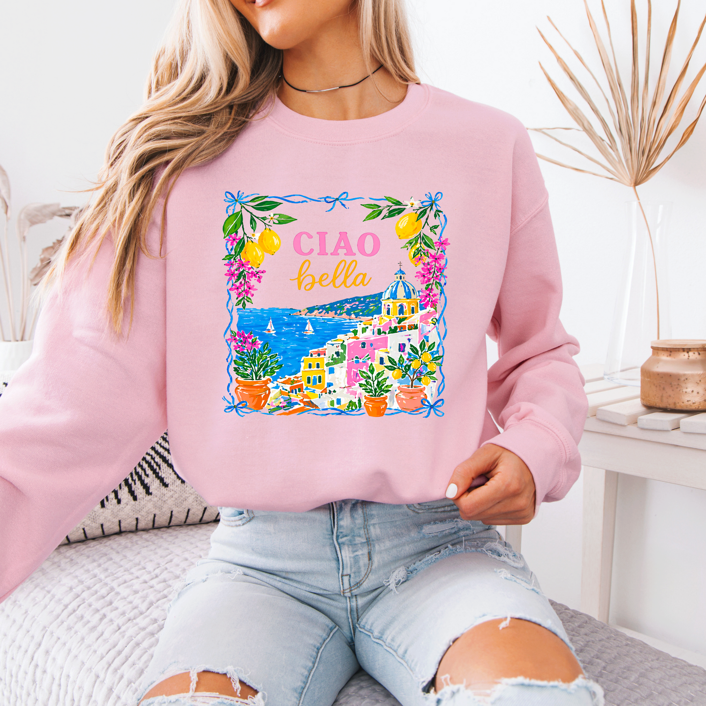 🍋🌸 Ciao Bella Coast Sweatshirt 🌊☀️