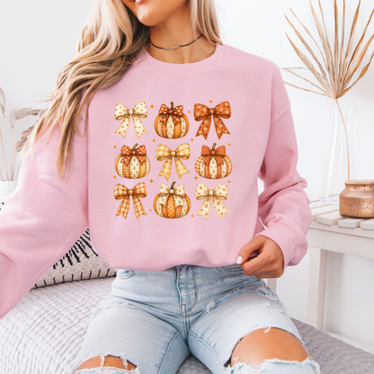 🎀🎃 Pumpkin Bows Autumn Sweatshirt 🍂✨