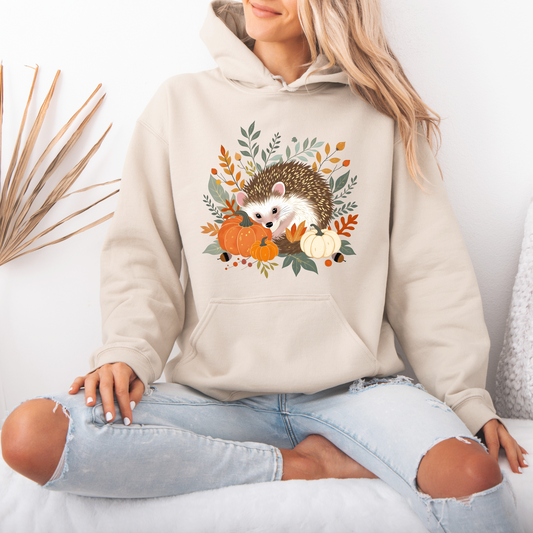 🦔🍂 Cozy Hedgehog Fall 🎃Luxuriously Thick Hoodie