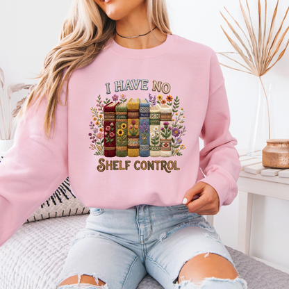 📚🌸 “No Shelf Control” Book Lover Floral Organic Cotton Sweatshirt✨