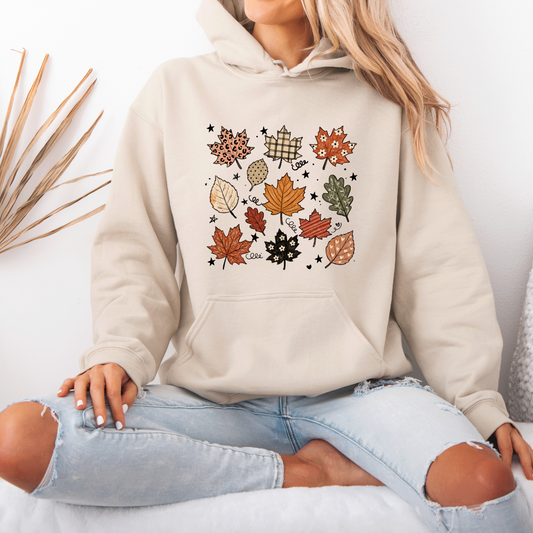 🍂✨ Whimsical Autumn Leaves Hoodie 🍁🤎🌿