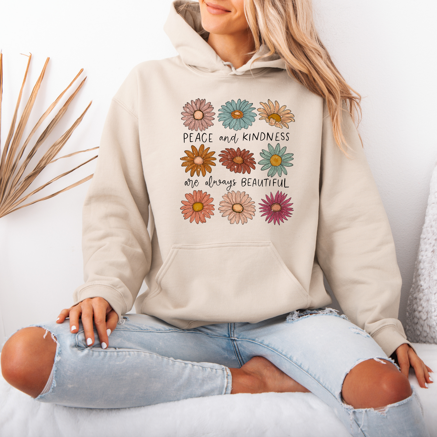 Boho Blooms Oversized Hoodie hoodie Organic Cotton