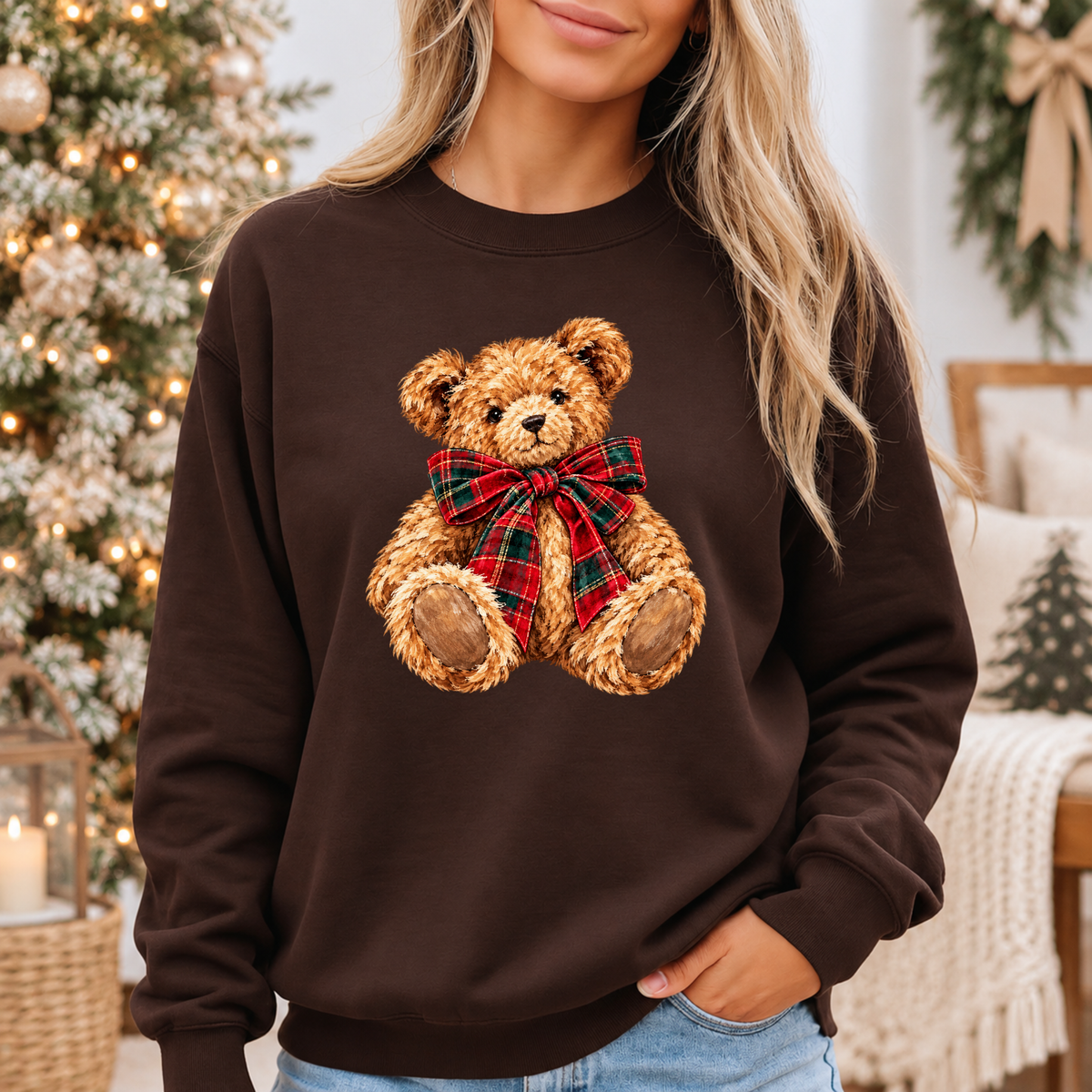 The Cutest Little Christmas Teddy 🧸🎄🎀 Cosy Christmas Sweatshirt