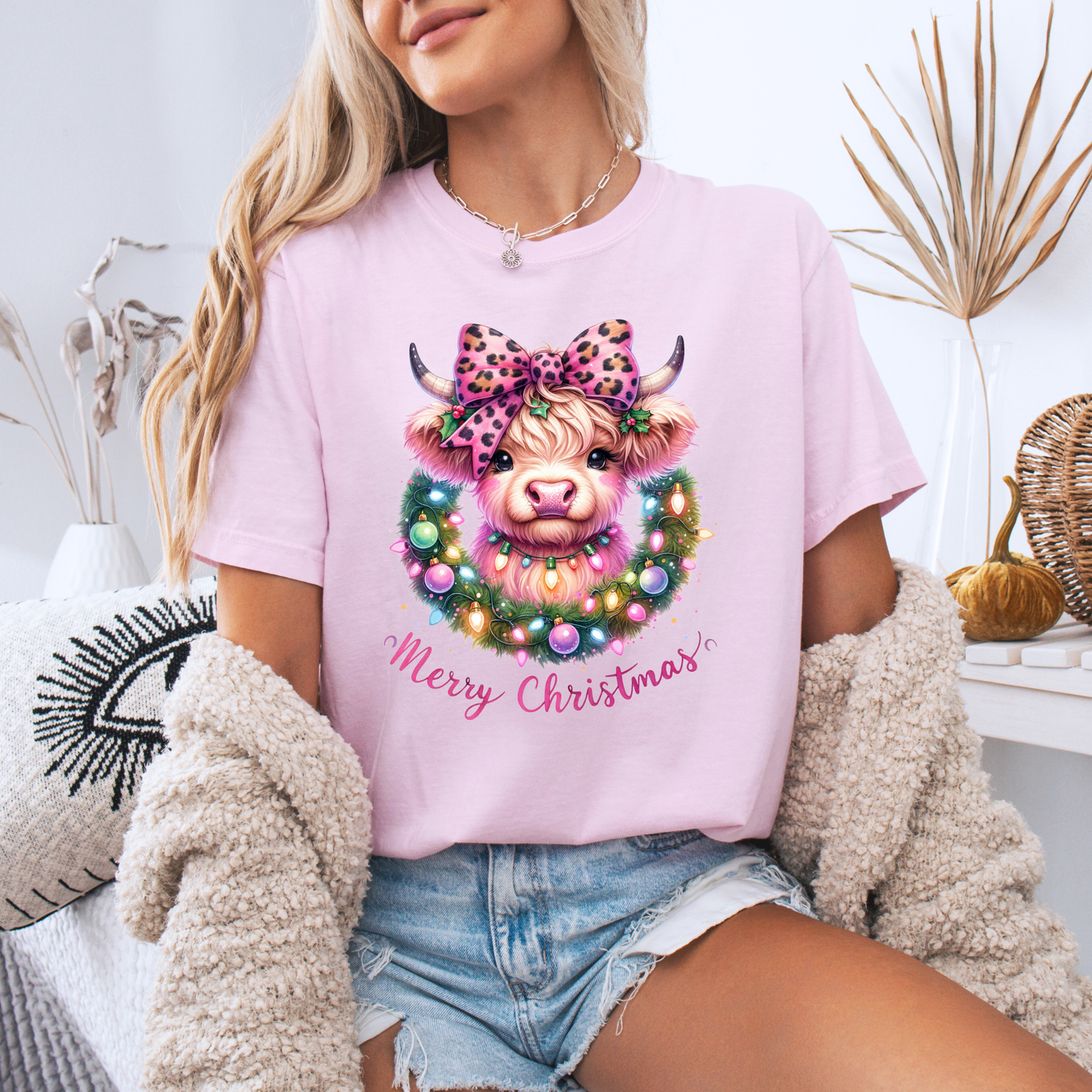 🎀🐮 Coquette Highland Cow 🐮🎀 100% Organic Cotton T-Shirt