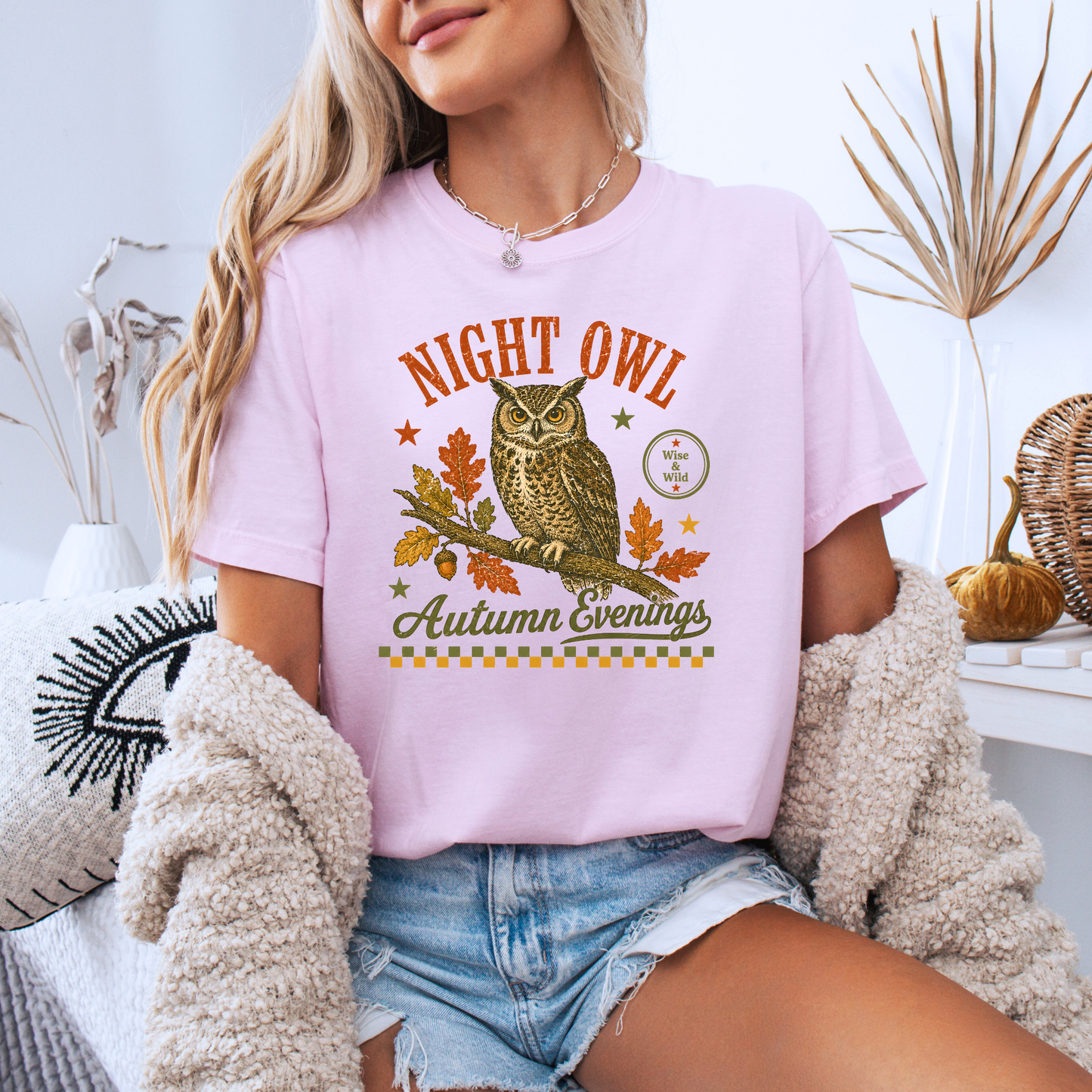 🦉 Night Owl Autumn Evenings T-Shirt 🍂✨