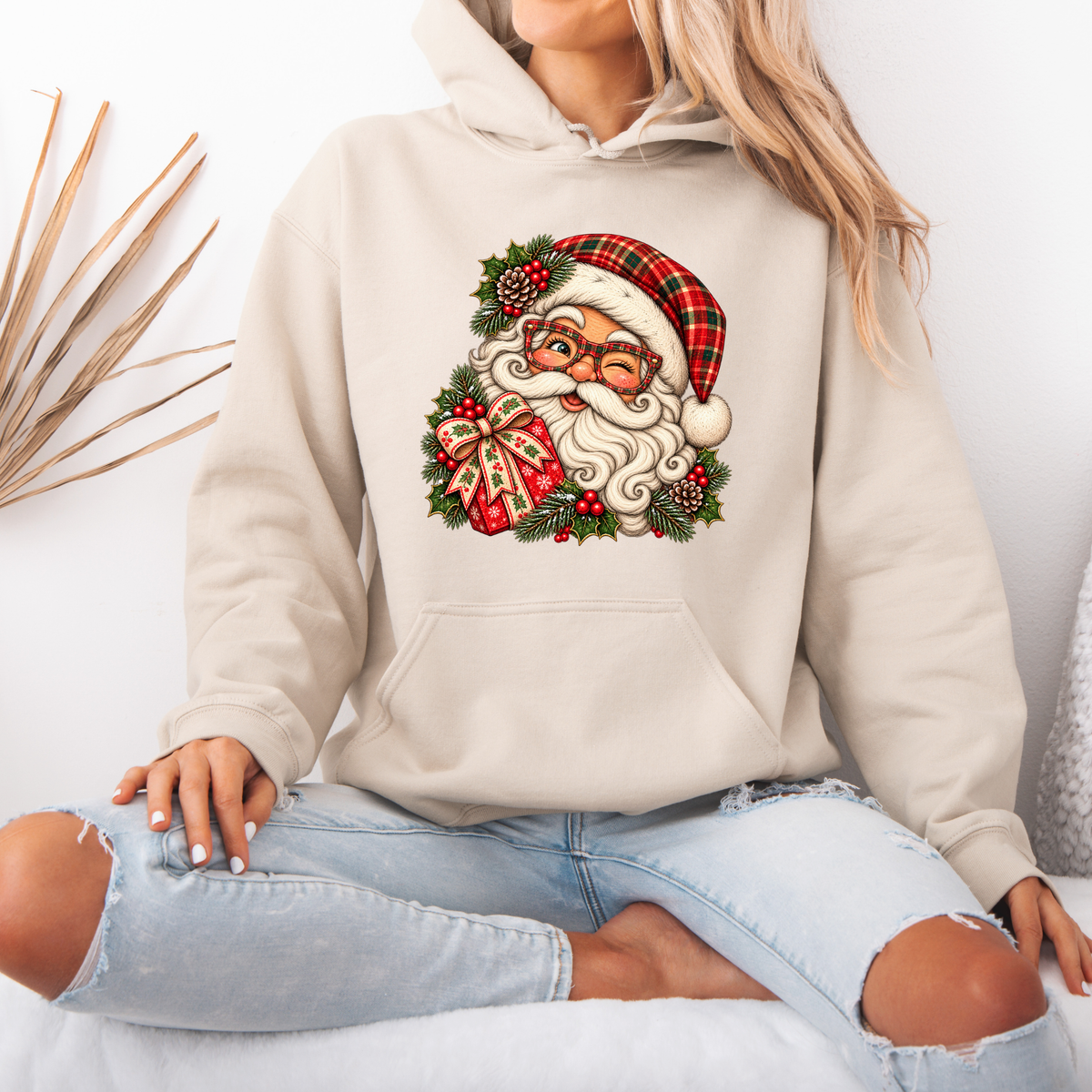 Santa's Merry Little Wink 🎅🎄  Premium Christmas Hoodie