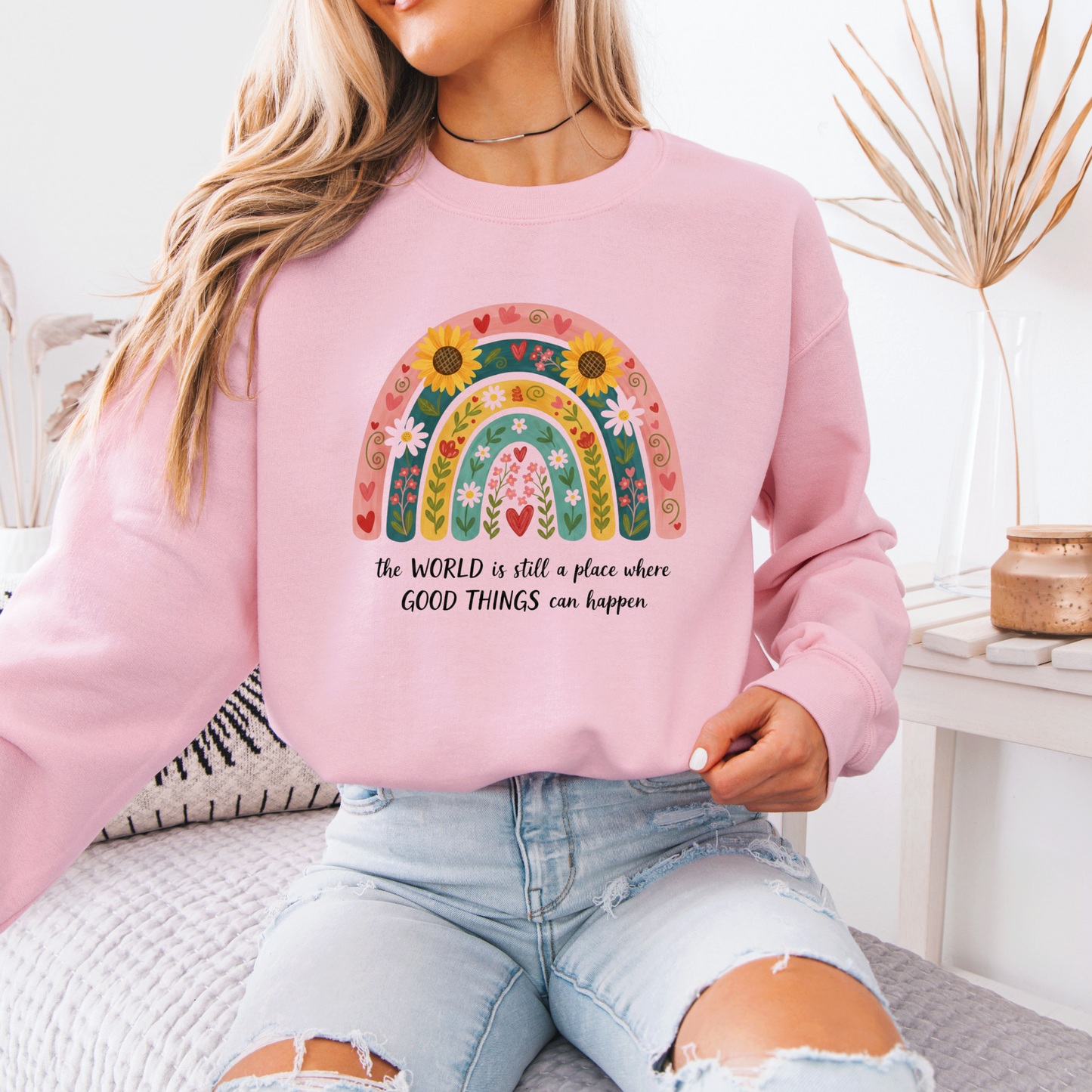 Floral Rainbow Sweatshirt 🌸🌈🌼💛