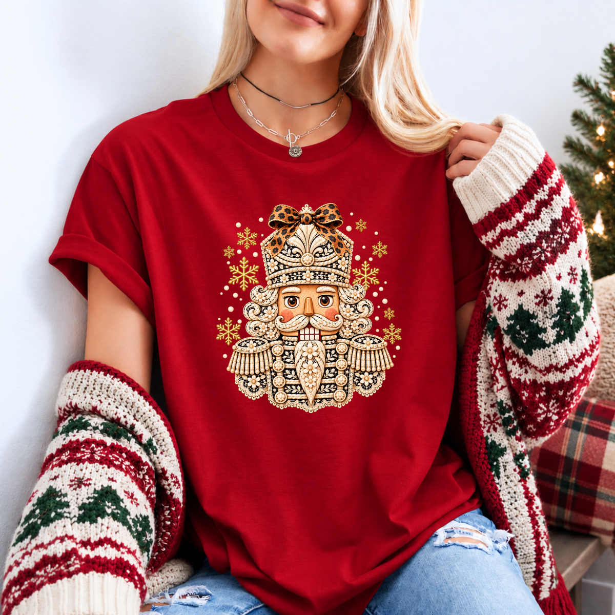 ✨ Golden Bloom Nutcracker❄️ Organic Cotton Christmas T-Shirt