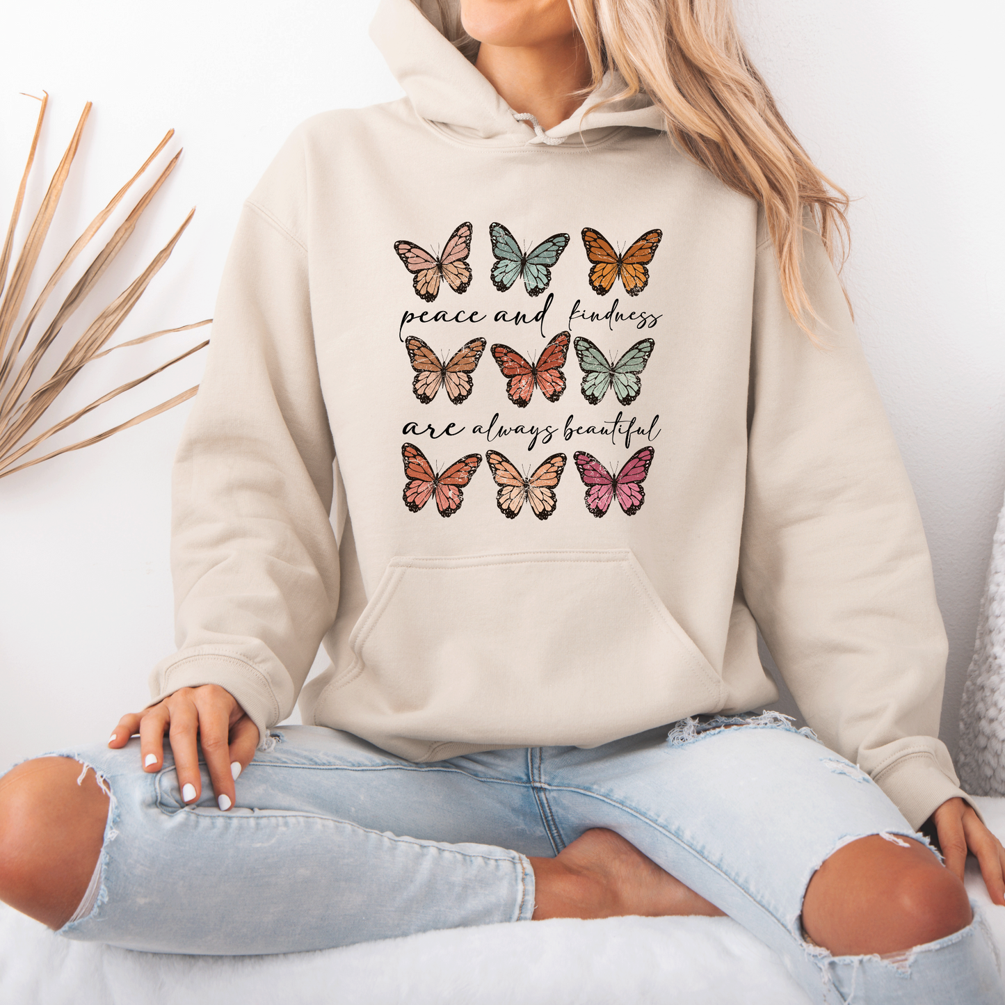 Peace & Kindness Butterfly Graphic Hoodie 🦋✨