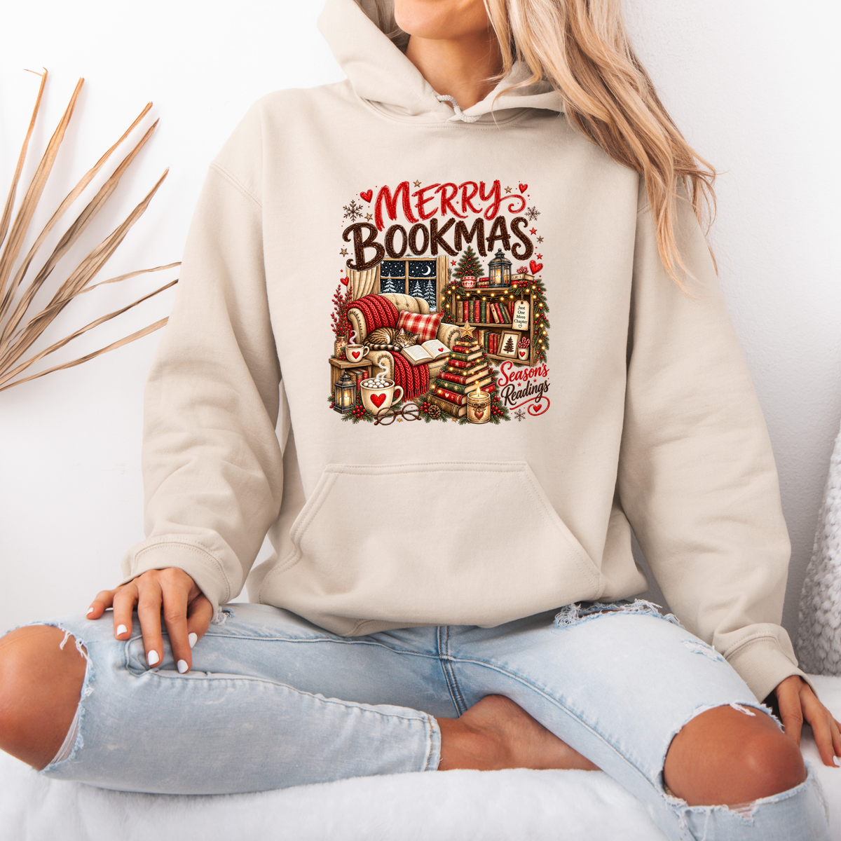 Merry Bookmax & Cosy Chapters 🎄📚  Premium Christmas Hoodie