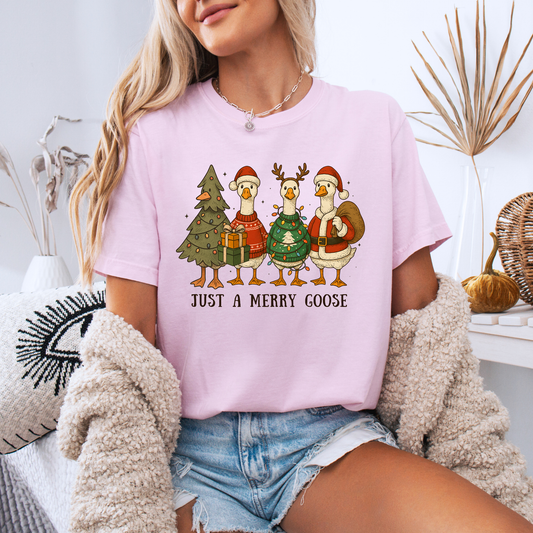 🪿🎄 Just a Merry Goose ✨  100% Organic Cotton T-Shirt