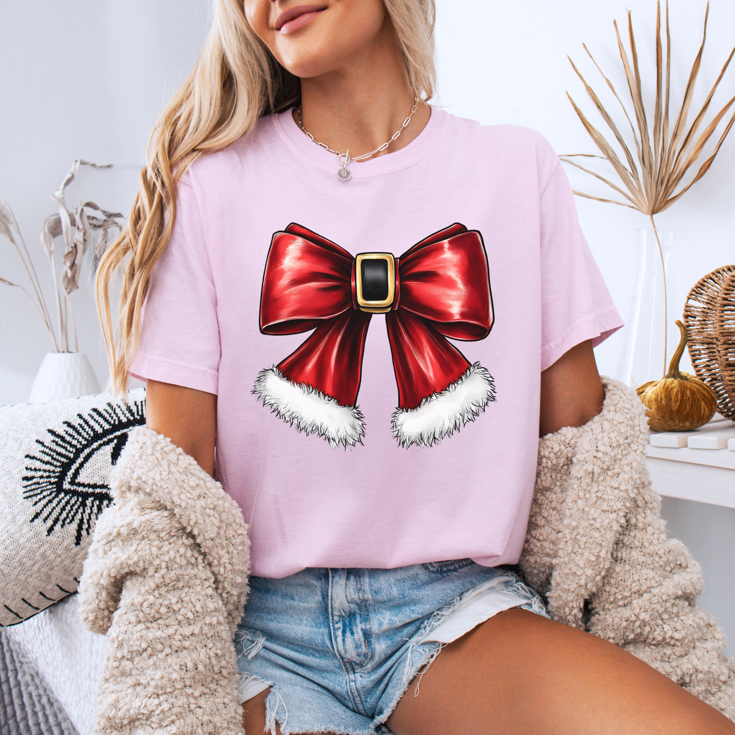 🎀🎄 Santa’s Bow 🧣 100% Organic Cotton T-Shirt