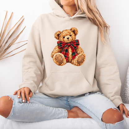 The Cutest Little Christmas Teddy 🧸🎀  Premium Christmas Hoodie