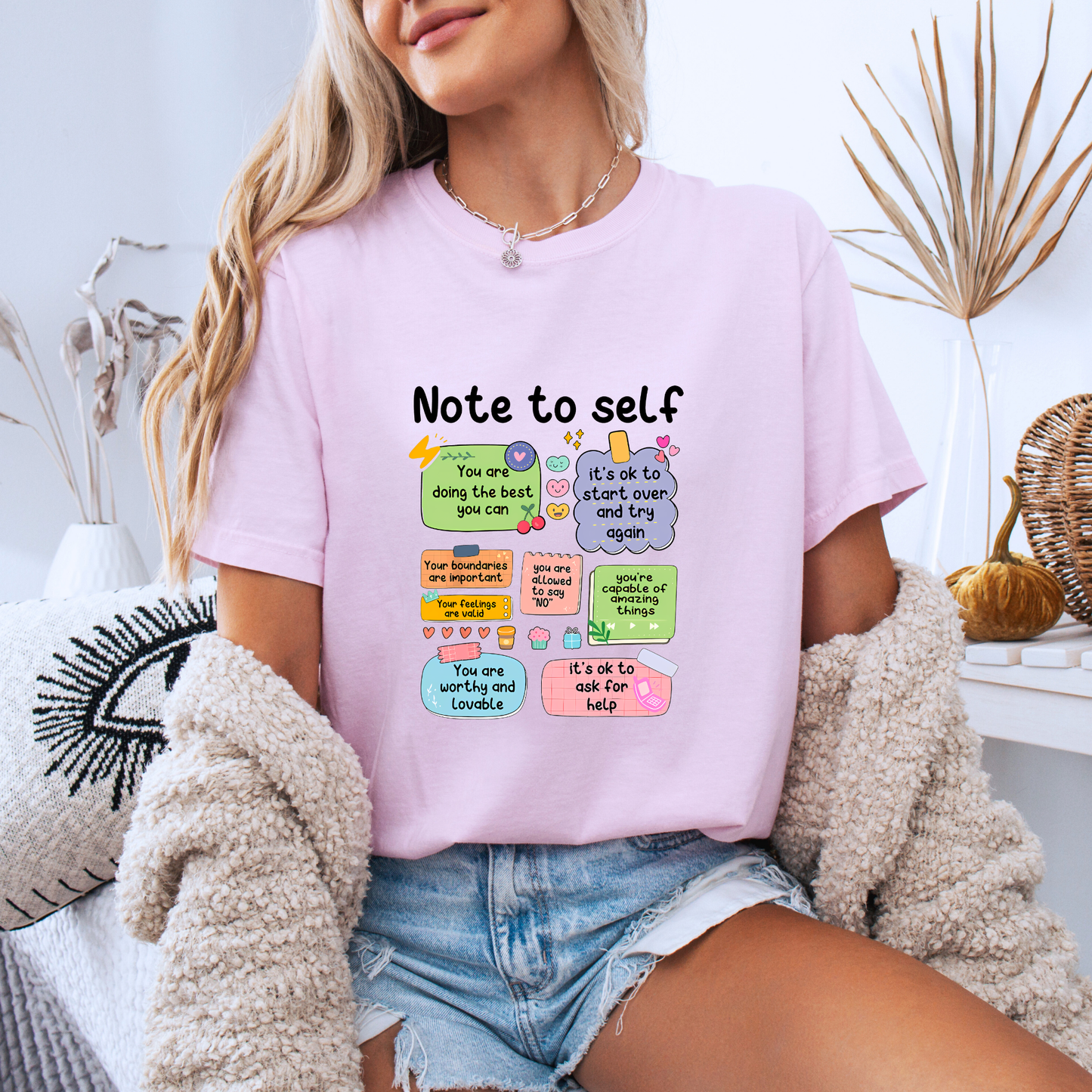 💖 Note to Self Affirmation t-shirt
