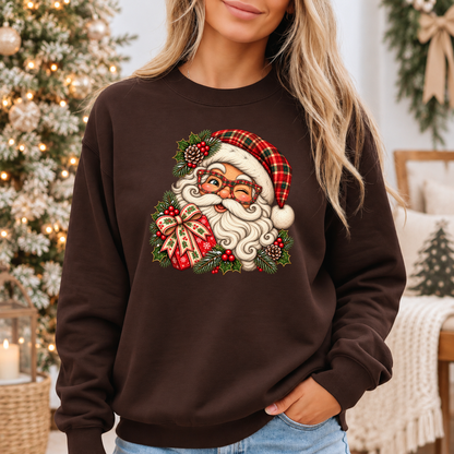 Santa's Merry Little Wink 🎅🎄✨ Cosy Christmas Sweatshirt