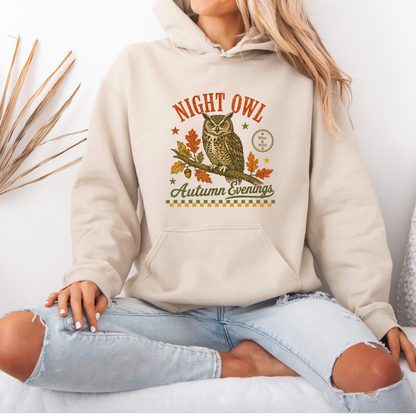 🦉 Night Owl Autumn Evenings Hoodie 🍂✨