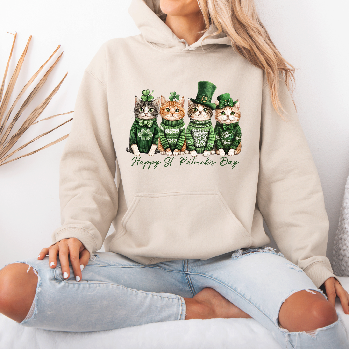 Lucky Kitties St. Patrick’s Day Hoodie 🍀🐱