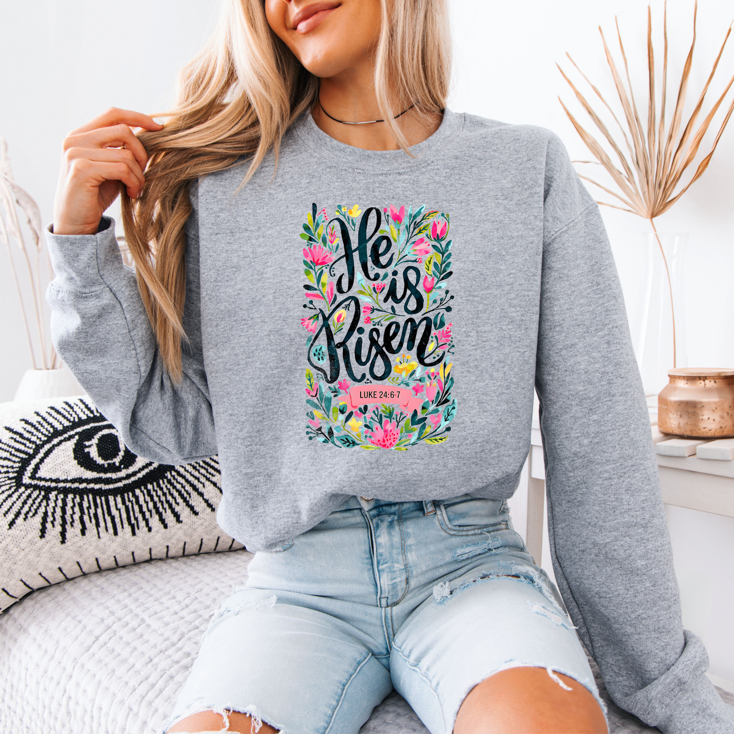 He is Risen Cotton Sweatshirt