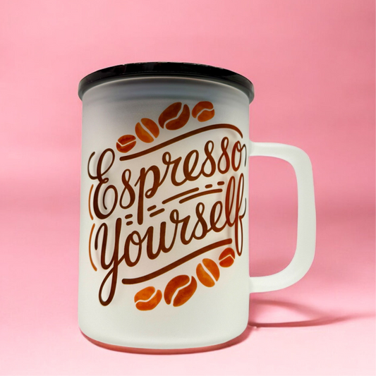 ☕ Espresso Yourself 16oz Frosted Mug 💬✨