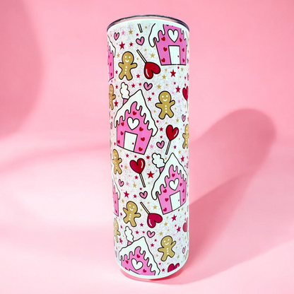🍪 Pink Gingerbread House 20oz Tumbler💖