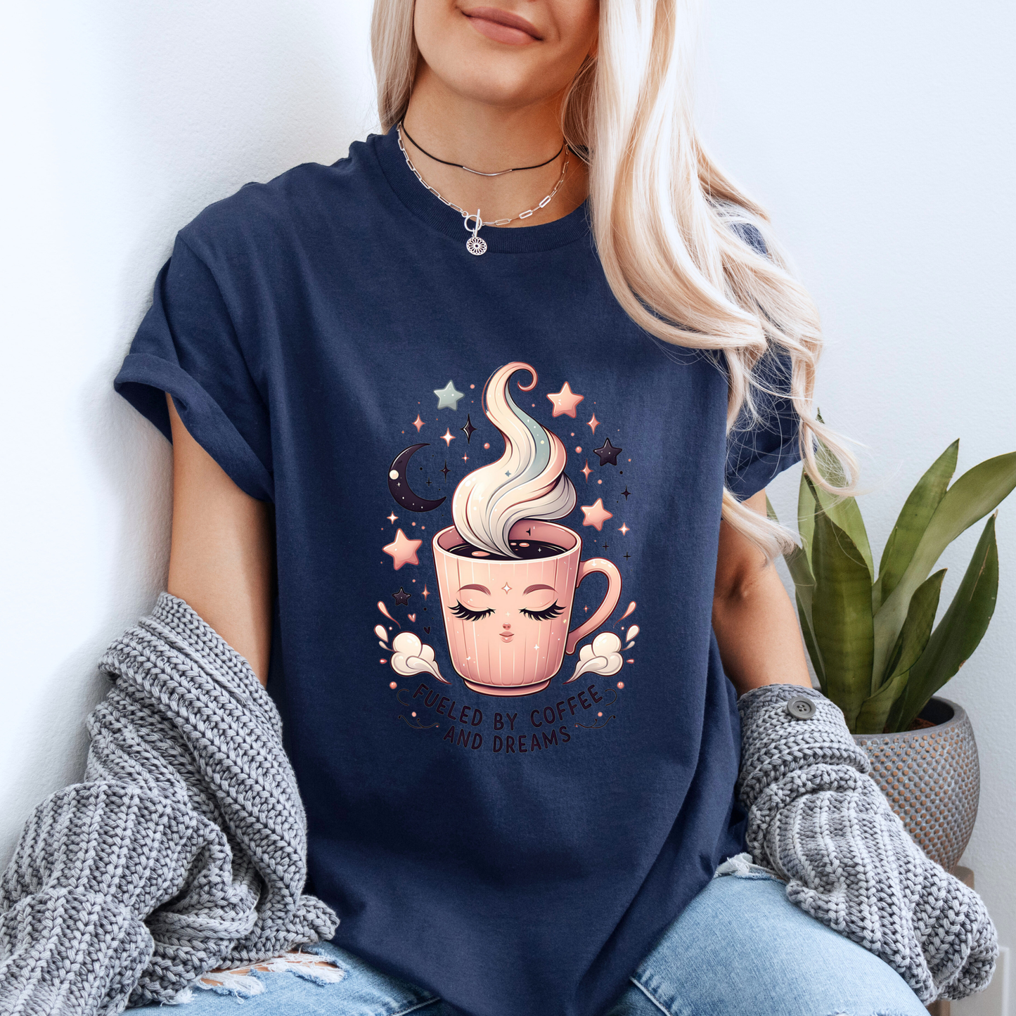 🌙Fueled by Coffee and Dreams  100% Organic Cotton T-Shirt☕️✨