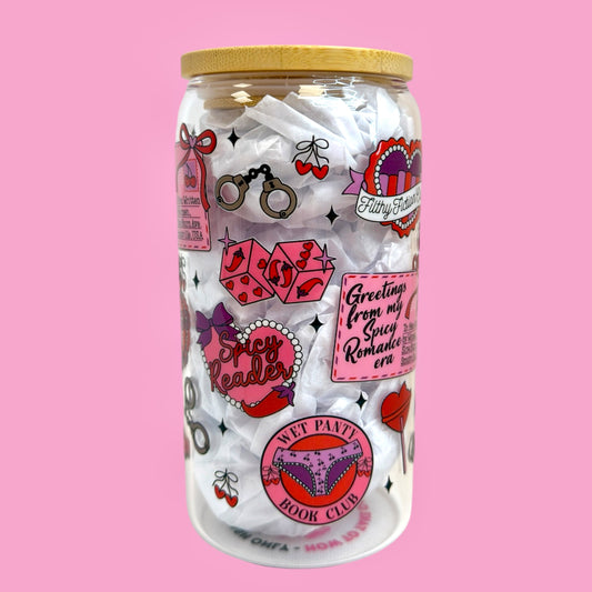 🌶️ Spicy Reader Book Club 16oz Glass Cup 💕📚