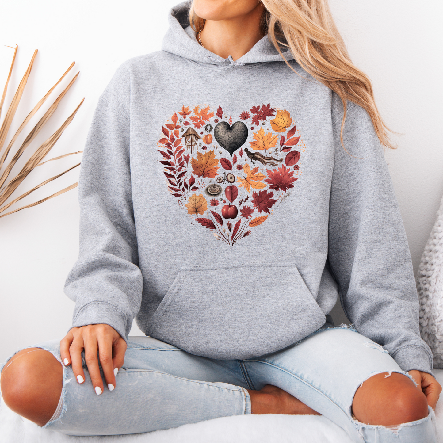 🍁🖤 Autumn Heart Luxuriously Thick Hoodie✨