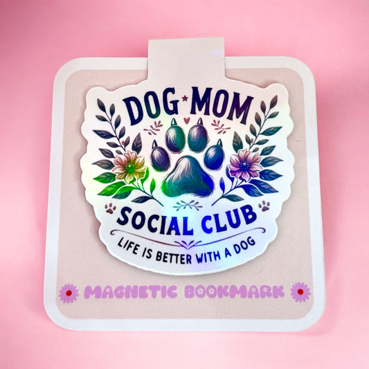 🐾✨ Dog Mom Social Club Holographic Magnetic Bookmark ✨🐾