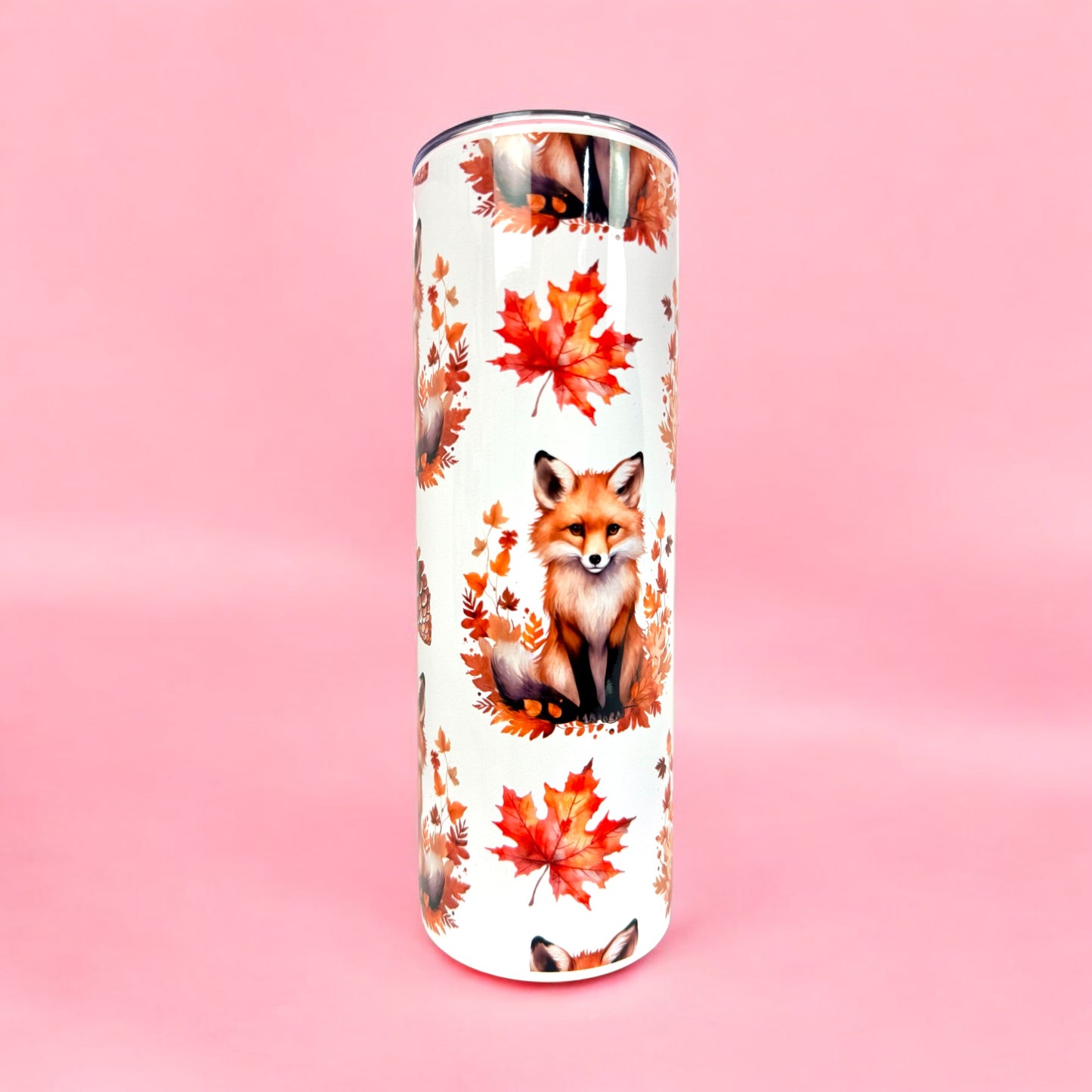 🦊✨ Foxy Charm 20oz Tumbler with Lid & Straw