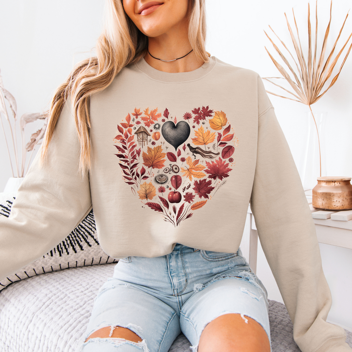 🍂❤️ Autumn Heart Cotton Sweatshirt