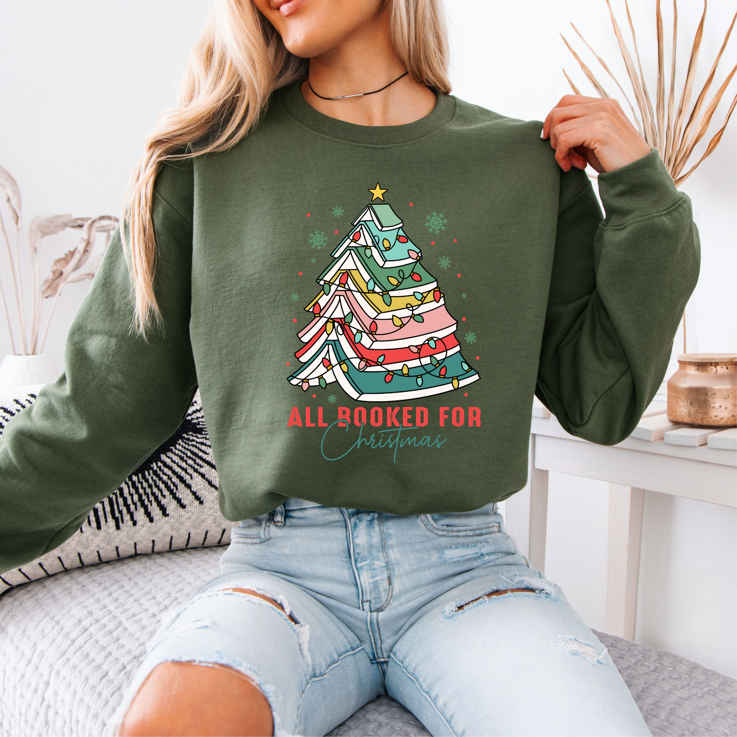 📚🎄 All Booked for Christmas ✨ Organic Cotton Sweatshirt