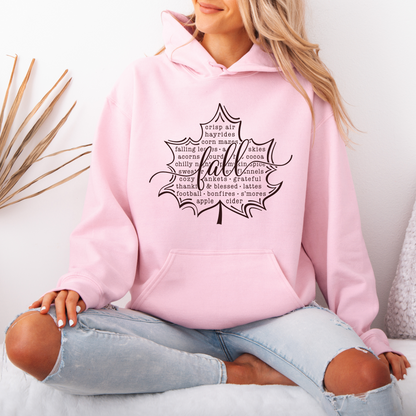 🧡 Cozy Fall Leaf Typography 🎃🍂Luxuriously Thick Hoodie