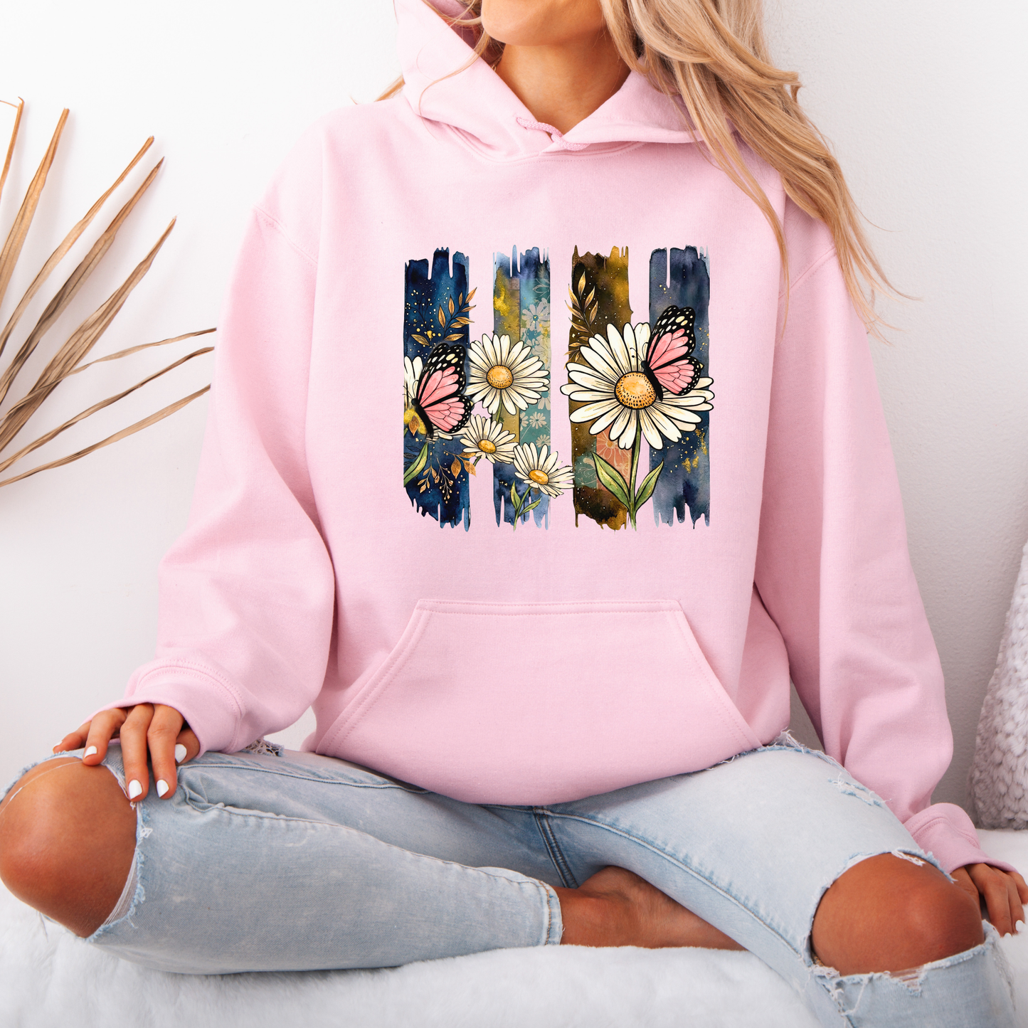Midnight Daisy Butterfly 🌙🦋 Luxuriously Thick Hoodie