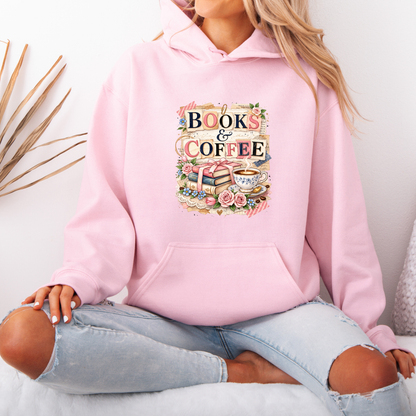 Books & Coffee Cozy Reader Hoodie 📚☕