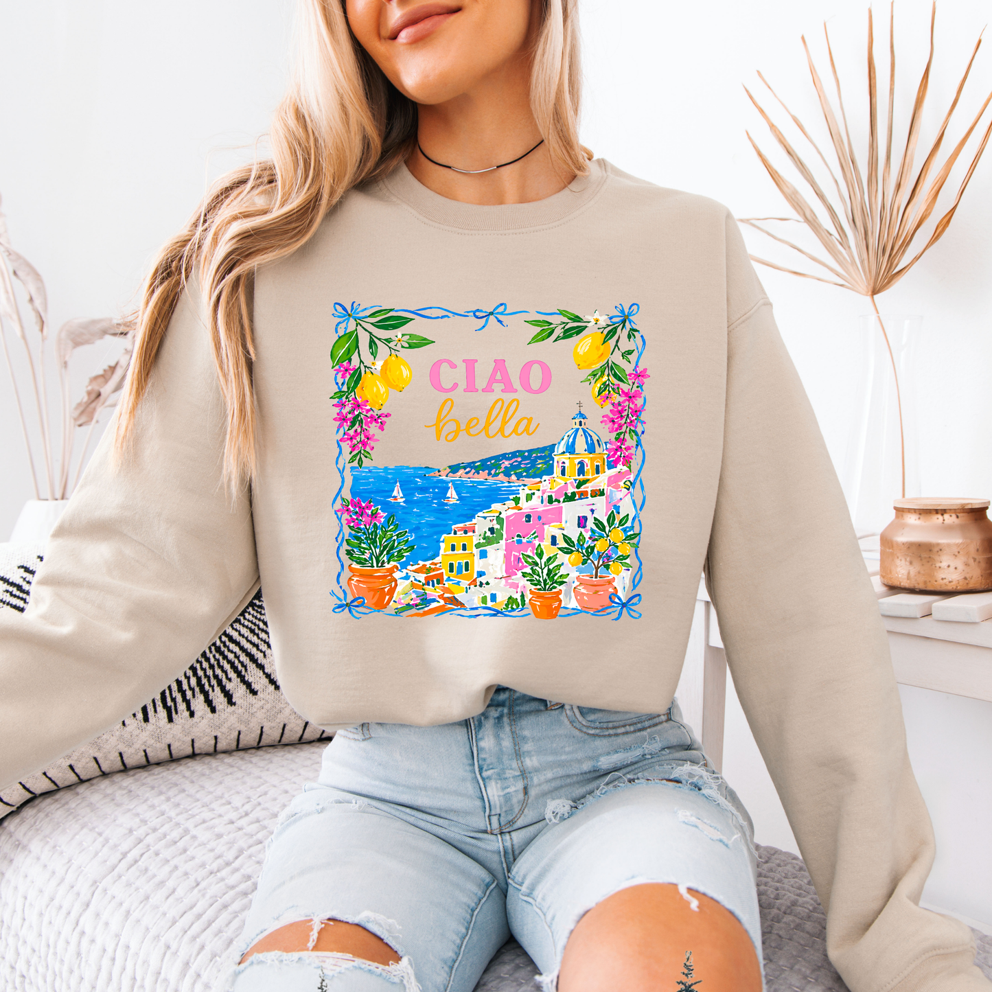 🍋🌸 Ciao Bella Coast Sweatshirt 🌊☀️