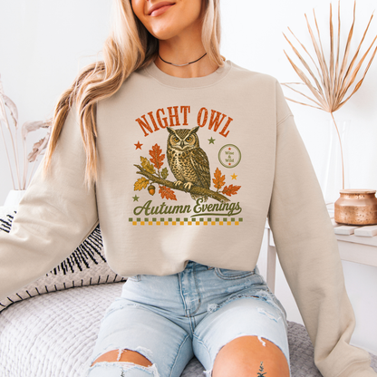 🦉 Night Owl Autumn Evenings Sweatshirt 🍂✨