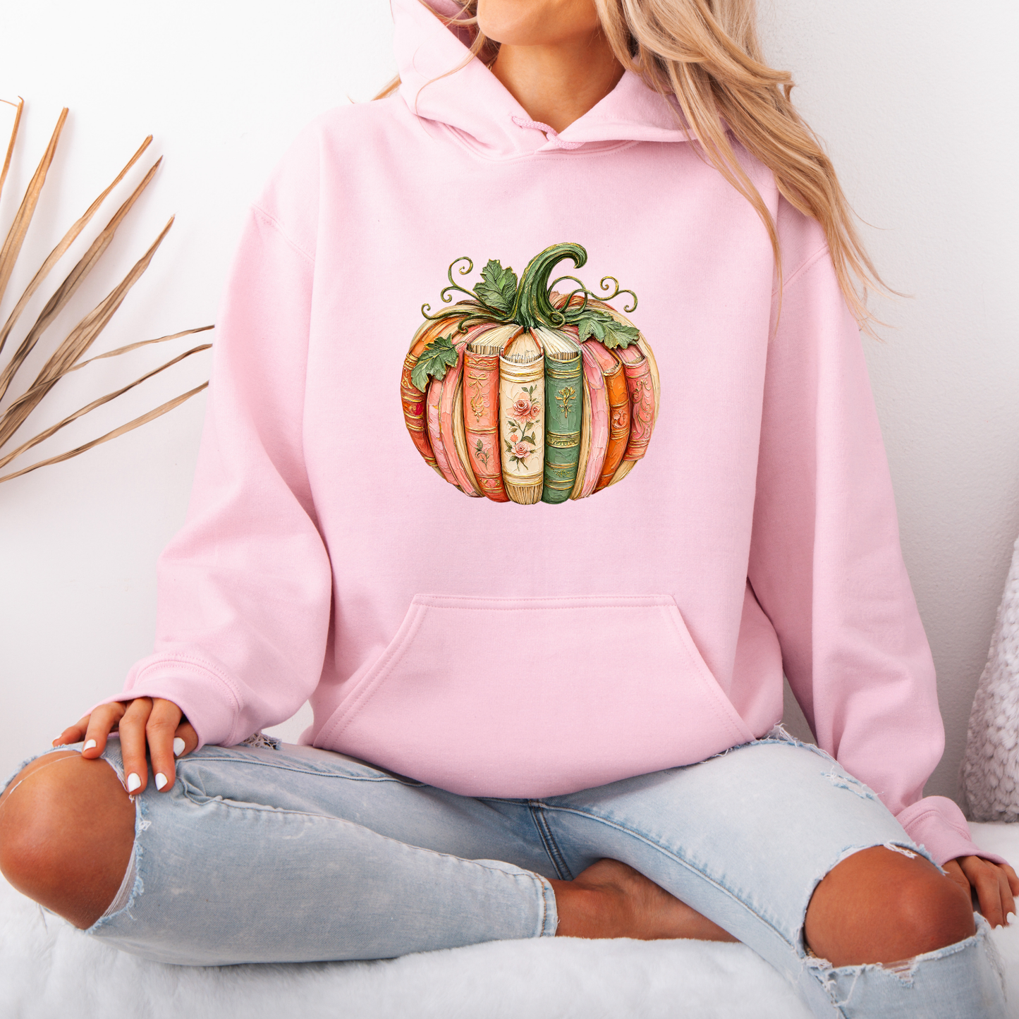 📚 Bookish Pumpkin Autumn Hoodie 🎃🌸
