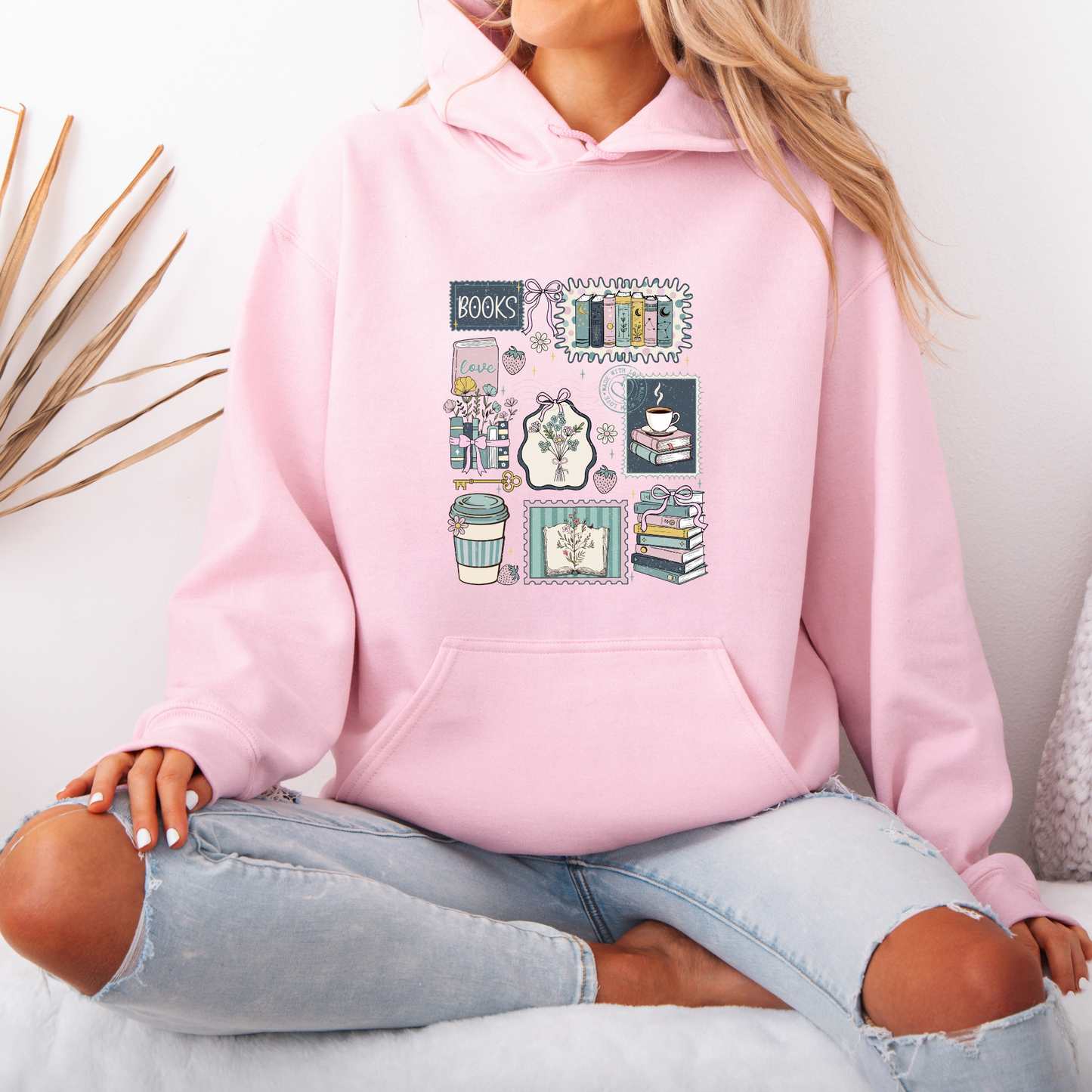 Luxurious Thick Cozy Book Lover Aesthetic Hoodie 📚☕🌿✨