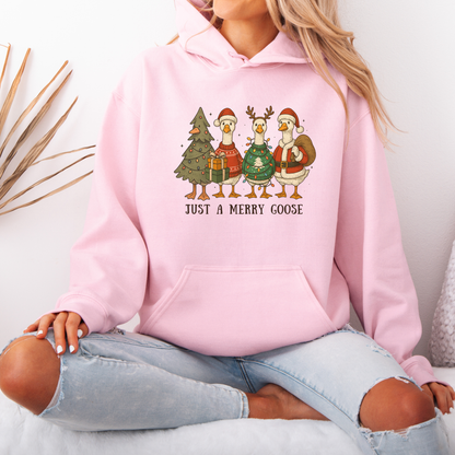 🪿 Just a Merry Goose 🎄  Luxuriously Thick Hoodie