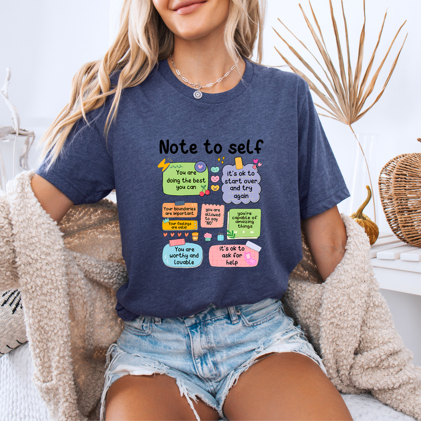 💖 Note to Self Affirmation t-shirt