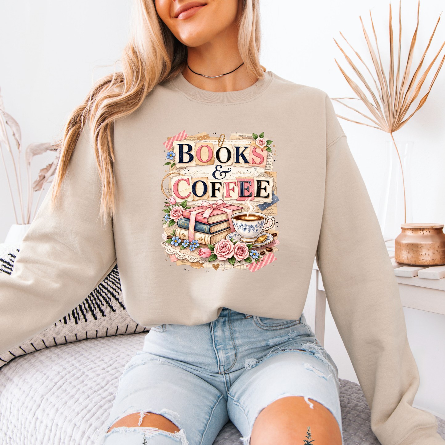Books & Coffee Cozy Reader Sweatshirt 📚☕