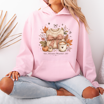 🍂🎀 Sweater Weather Bow Premium Hoodie 🧶✨