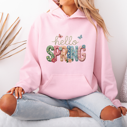 Hello Spring Floral Patch ✨Luxuriously Thick Hoodie✨ 🌸🦋